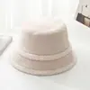 Chapéu de Pescador de Veludo Cotelê Dupla Face para Outono e Inverno com Aba Larga, Chapéu de Pescador de Pelúcia para Afinar o Rosto para Mulheres, Chapéu Bucket Versátil Quente de Cor Sólida