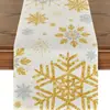 Caminho de Mesa de Natal Festa na Cozinha Mesa de Jantar Guirlanda de Árvore de Natal Boneco de Neve Sinos Rena Papai Noel Decoração de Caminho de Mesa de Natal