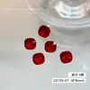 Rinestones Súper Brillantes Rojos para Uñas, Cubo de Azúcar, Corazón Inclinado, Cristales Cuadrados Gruesos con Base Cónica, Rinestones Rojos Chinos Versátiles de Lujo Ligero para Uñas