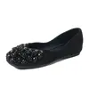 Zapatos de tacón alto para mujer 2026 nuevo resorte piel auténtica pedrería suela blanda estilo hada versátiles para ir al trabajo sin cordones zapatos para mujer