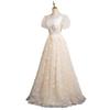 Vestido de Noite Cor Champagne 2026 Novo Estilo Banquete Elegante Luxo Leve Sensação de Alto Padrão Vestido para Performance de Exame de Artes Vocais