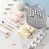 Cesta de Armazenamento Dobrável Multifuncional Transfronteiriça Cesta para Artigos de Higiene Pessoal de Banheiro Doméstico Cesta de Armazenamento Portátil de Mão Cesta de Armazenamento de Plástico