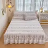 2026 Nuevo Estilo Hilo Esponjoso Estilo Coreano Faldón de Cama Funda de Almohada de Encaje Cojín para Almohada Larga Juego de Múltiples Piezas