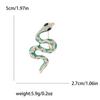 Broche con forma de serpiente de diamantes de imitación retro transfronterizo europeo y americano, exquisito broche de animal para abrigo y abrigo de mujer que combina con todo.