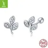 Pendientes de moda europeos y americanos transfronterizos, orejeras de hojas, escucha, joyería de plata 925, aretes al por mayor SCE431