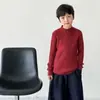 Suéter de Canalé Estilo Coreano Nuevo Invierno 2026 Tongku para Niños, Top de Punto Capa Interior para Niños, Tejido de Punto de Moda