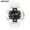 Reloj SANDA para estudiantes, doble pantalla, textura de mezclilla, reloj electrónico multifuncional, reloj electrónico deportivo impermeable transfronterizo