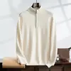 Suéter de Cachemira de Montaña para Hombre con Cuello Alto y Cremallera Camiseta Base para Persona de Mediana Edad Negocios Engrosado Cálido Moda Casual Suéter de Lana
