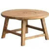 Mesa de Chá de Alto Padrão Old Elm, Mesa para Chá Gelado, Conjunto Completo de Mesa de Chá de Madeira Maciça Chinesa, Mesa Redonda para Chá, Cozimento e Panela Quente, Mesa de Madeira Maciça