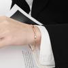 Pulsera Coreana Nueva Estilo Apilable Nicho Simple Romboidal de 3 mm Moda Elegante Versátil Acero de Titanio Chapado en Oro Sensación