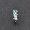 Nuevo anillo de compromiso de Princesa Europea y Americana de venta caliente con hoja de olivo, diamante, circón azul, juego de anillos de rama, joyería W147