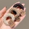 Banda de goma elástica de alta calidad, hecha a mano, con cuerda torcida, anillo para el cabello para niñas, chaqueta de cuero japonesa y coreana, tocado con cola alta