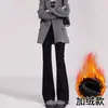 Leggings de maternidade para outono e inverno, com suporte para a barriga, forrados com fleece e espessados, não restritivos durante a gravidez, calças tubarão, calças pantalona de maternidade