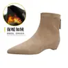 Botines cortos estilo Martin de punta para mujer, nuevo estilo otoño e invierno, cómodos para los pies, tacón grueso de altura media, cierre trasero, botines cortos que estilizan