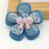 Nuevo Tejido de Encaje de Mezclilla Doble Lazo Accesorios con Forma de Corazón Ropa Hecha a Mano para Manualidades Accesorios