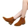 Comercio Exterior Talla Grande Botines 2024 Otoño e Invierno Nuevos Británicos Color Puro Botas de Gamuza Punta Afilada Tacón Cuadrado Tacón Medio Botas de Mujer