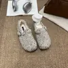 Zapatos Birkenstock de felpa retro con punta redonda sin cordones para mujer, zapatos Mary Jane peludos, nuevos mocasines planos de otoño e invierno