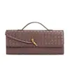 2025 Elegante Versátil Bolsa de Jantar Tecida à Mão Bolsa Baguete Retrô Bolsa Sanfonada Bolsa Horizontal de Mão e Transversal para Mulheres