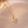 Collar de mujer estilo coreano transfronterizo con forma de estrella y luna, personalizado, sencillo, con incrustaciones de diamantes, estilo coreano pequeño, cadena de clavícula, joyería