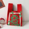 Bolsa de Mão Tote de Tricô Grossa de Alto Peso para Mulheres Bolsa Tecida Bolsa de Presente Bolsa de Lembrança