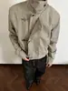 Chaqueta de cuello con hebilla de avión desgastada estilo americano, unisex, adecuada para primavera y otoño, chaqueta de trabajo corta y ancha retro vintage americana