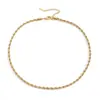 Joyería de comercio exterior para hombres y mujeres collar de cuerda retorcida collar redondo simple de plata venta al por mayor