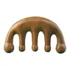 Pente massageador multifuncional de seis bordas de madeira e cinco dentes, pente de cabo longo, sândalo, cinco dedos, cinco dentes, tendão, dentes grandes, pente de madeira fofo
