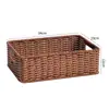 Cesta de Armazenamento para Gabinete Kens Mesa de Centro Japonesa Caixa de Diversos Rattan Sintético Trançado Cesta de Armazenamento para Entrada Casa Caixa de Armazenamento para Mesa