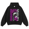 Moletom com capuz estampado, desgastado e lavado com textura vintage, estilo oversized solto street style, moletom unissex para vendas transfronteiriças