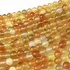 Accesorios redondos semiacabados de ágata de color horneado, luz natural amarillo-naranja-rojo-naranja, multicolor, del Mar de China Oriental, aproximadamente 6-10 mm