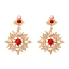 Pendente feminino oco geométrico exagerado Sol incrustado strass Pérola personalidade Moda brincos mais vendidos