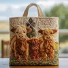 2026 Nueva Serie Transfronteriza de Vacas Vaca Estampado Digital Bolso de Hombro Acolchado de Moda