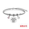 Pulsera Europea y Americana Transfronteriza de Acero Inoxidable Pulsera Hueso de Serpiente Día del Maestro Manzana de Diamante Conmemorativa Regalo Festivo Pulsera Grabada