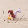 Adornos de paisaje en miniatura, figuras de sirenas dulces estilo caricatura, adornos de paisaje en miniatura de sirenas, accesorios de plástico