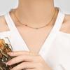 Colar de contas de cola estilo boêmio retrô simples com gota de cor, moda feminina personalizada, corrente de clavícula de aço de titânio banhado a ouro
