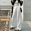 Nueva Colección Otoño 2026: Jeans Blancos Lavados de Pierna Ancha para Mujeres Embarazadas, Corte Holgado, Pantalones Casuales Rectos con Caída