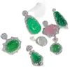 Colgante de Ágata Calcedonia Natural, Colgante de Hoja de Calcedonia, Collar Ruyi, Colgante de Jade Tipo Hielo, Colgante de Collar para Mujer de Lujo Ligero