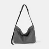Bolsa Transversal de Lona Casual Estilo Japonês para Mulheres 2025 Nova Simples de Grande Capacidade Bolsa de Ombro Design de Nicho Bolsa para o Dia a Dia