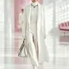 Otoño/Invierno 2026 Ropa Femenina Transfronteriza Nueva Europea y Americana Amazon Abrigo de Lana Dragón y Fénix con Cuello de Traje Abrigo Largo de Lana