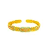 Tienda de Oro Mismo Estilo Arena Dorada Esmalte Flor Colorida Ruyi Pulsera Flor Antigua Dorada Pulsera de Flor Totalmente Colorida Venta al por Mayor