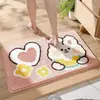 Alfombras absorbentes populares y adorables para baño, alfombras de dibujos animados para uso doméstico, adecuadas para baños, dormitorios y inodoros, con una textura de cachemira sintética