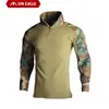 Venta Caliente Al Por Mayor Traje de Rana Camuflaje Táctico para Exteriores Camisa para Hombre Tops Manga Larga Ropa de Caza Camping Montañismo Entrenamiento