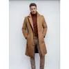 Nuevo abrigo de lana para hombre de comercio exterior transfronterizo, de longitud media, color liso, abrigo de lana de otoño e invierno, abrigo cálido para jóvenes