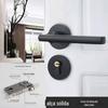 Fechadura de Porta Magnética Silenciosa Preta Universal Dividida para Interior Fechadura para Porta de Madeira Sólida Fechadura de Maçaneta de Porta de Quarto de Casa