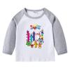 2026 Nueva Camiseta Infantil Transfronteriza de Primavera y Otoño Cuello Redondo Dibujos Animados Manga Larga Camiseta Básica para Niños y Niñas Camiseta de Algodón para Bebé