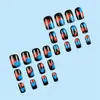 Piezas de Arte para Uñas de Fuegos Artificiales Coloridos de Año Nuevo Parche para Uñas Cuadrado Europeo Gradiente Desmontable Armadura para Llevar de Venta Caliente Transfronteriza