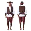 Disfraz Clásico de Capitán Pirata para Adulto Traje Retro Medieval de Dos Tonos para Hombre Disfraz de Cosplay para Fiesta de Halloween