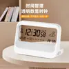 Reloj despertador sencillo para estudiantes para despertarse junto a la cama, Calendario digital inteligente de escritorio, Reloj transparente creativo con clima