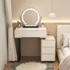 Penteadeira nova de placa de rocha 2026, cor creme para quarto, design mini, moderno e minimalista, com armário de armazenamento integrado