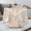 Pantaletas Sexy de Encaje Estilo Japonés Cintura Media para Mujer Transparentes con Aberturas Transpirables Levanta Glúteos Algodón Puro Parte Inferior Calzones